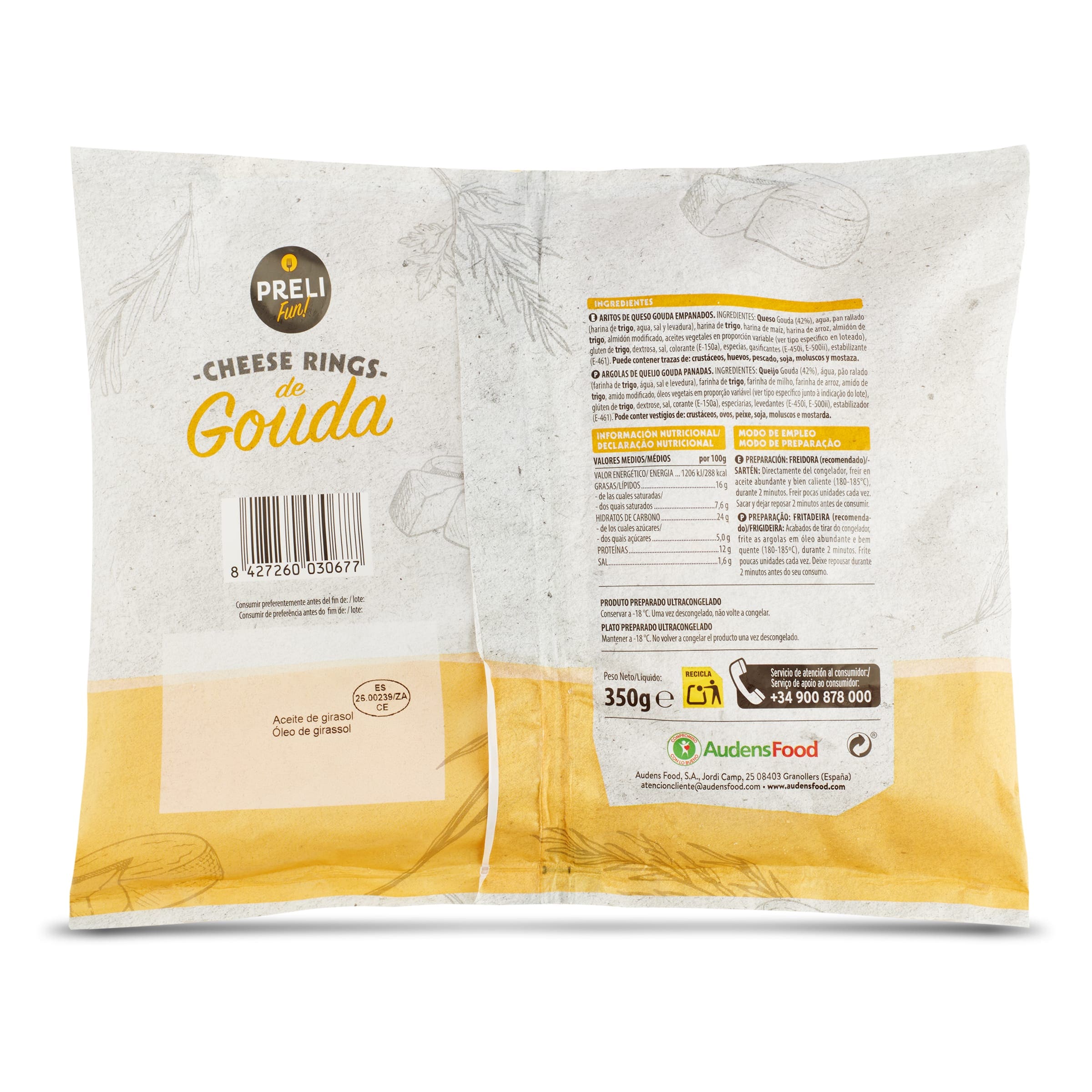 Aros de queso gouda Preli 350 g