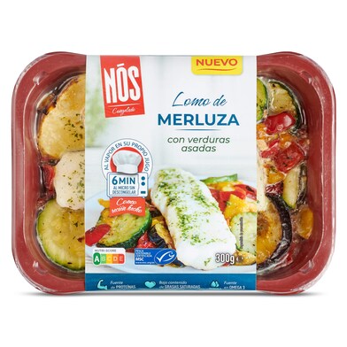 Lomo de merluza MSC con verduras asadas Nos bandeja 300 g-0 Lomo de merluza MSC con verduras asadas Nos bandeja 300 g-0