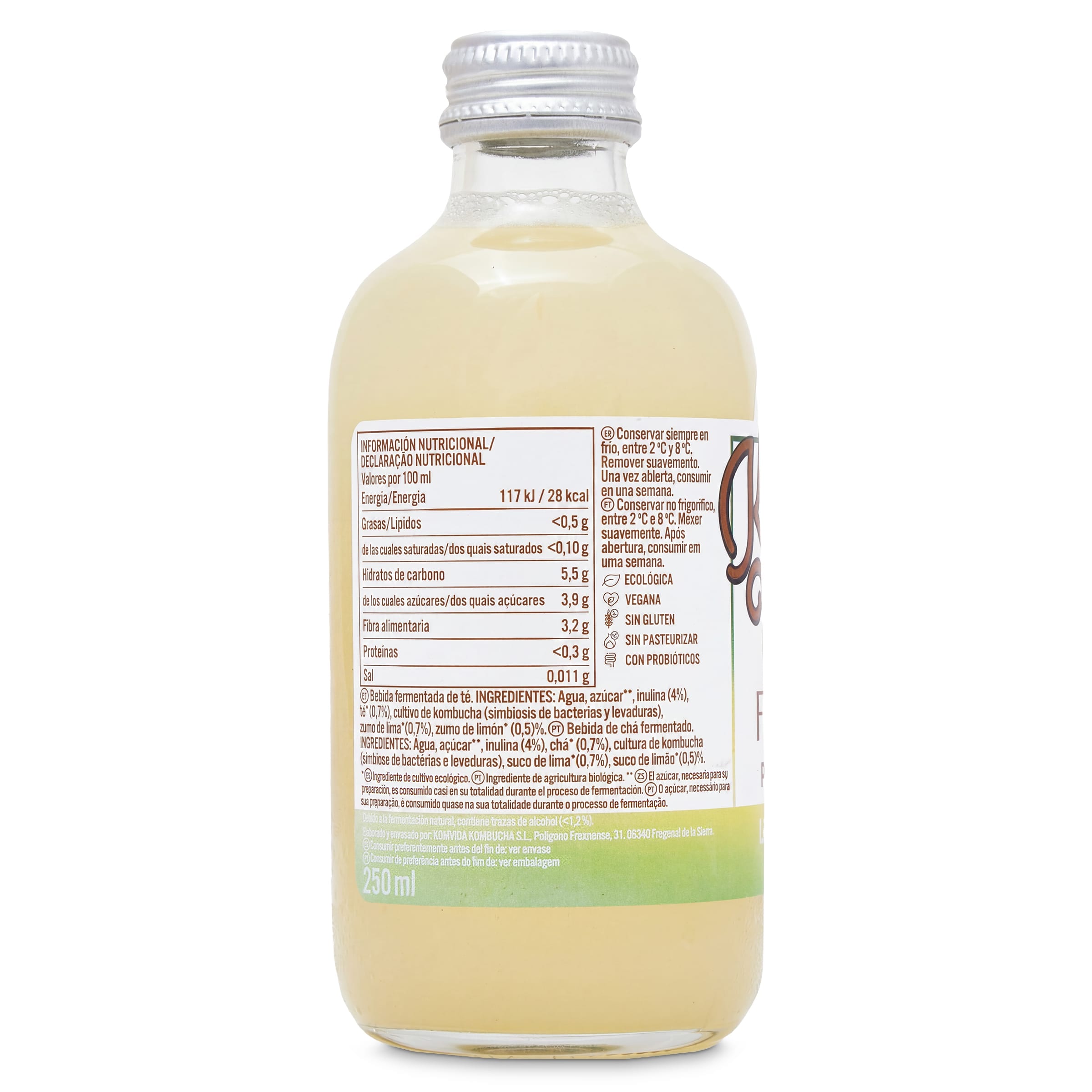 Kombucha fibra Komvida 250 ml