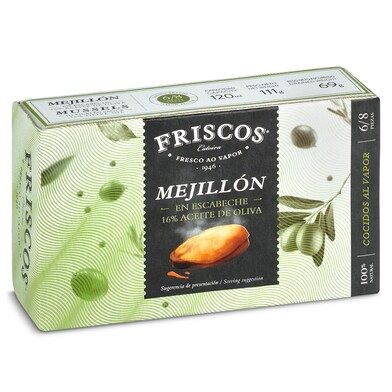Mejillones en escabeche 6/8 piezas lata 69 g-0 Mejillones en escabeche 6/8 piezas lata 69 g-0
