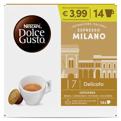 Café en cápsulas espresso milano Nescafé Dolce Gusto caja 14 unidades-1 Café en cápsulas espresso milano Nescafé Dolce Gusto caja 14 unidades-1