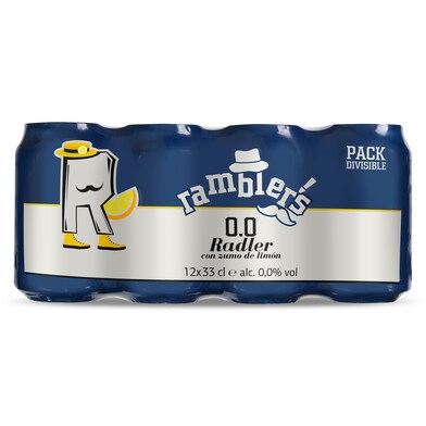 Cerveza radler con zumo de limón 0,0% Ramblers de Dia pack 12 x 33 cl-1 Cerveza radler con zumo de limón 0,0% Ramblers de Dia pack 12 x 33 cl-1