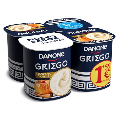 Yogur griego sabor manzana y canela pack 4 x 120 g-0