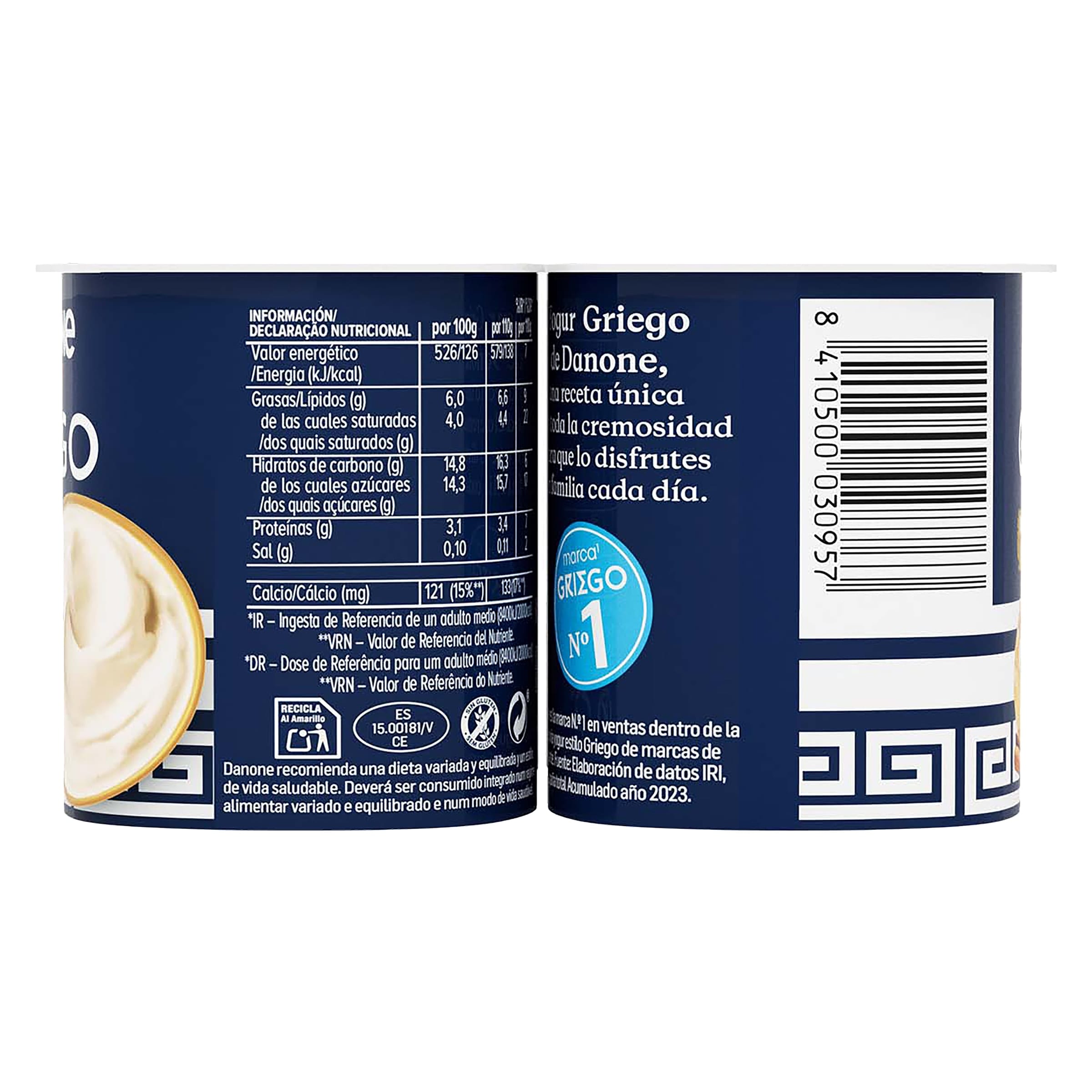 Yogur griego sabor manzana y canela 4 x 120 g