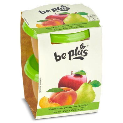 Puré de frutas variadas Be plus pack 2 x 200 g-0 Puré de frutas variadas Be plus pack 2 x 200 g-0