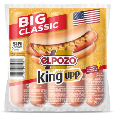 Salchichas big classic Elpozo King upp bolsa 200 g-0 Salchichas big classic Elpozo King upp bolsa 200 g-0