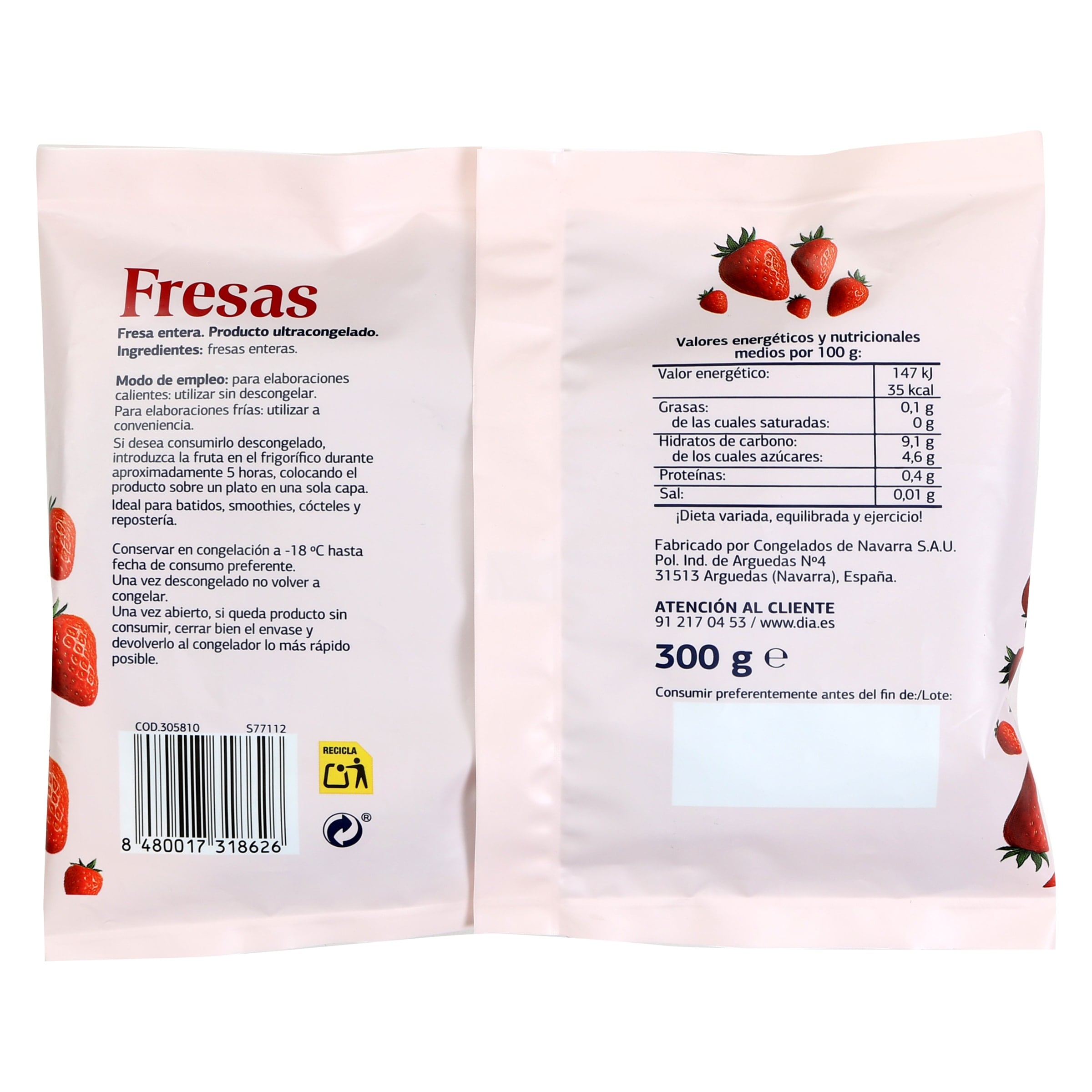 Fresas congeladas Dia Fruticampo 300 g
