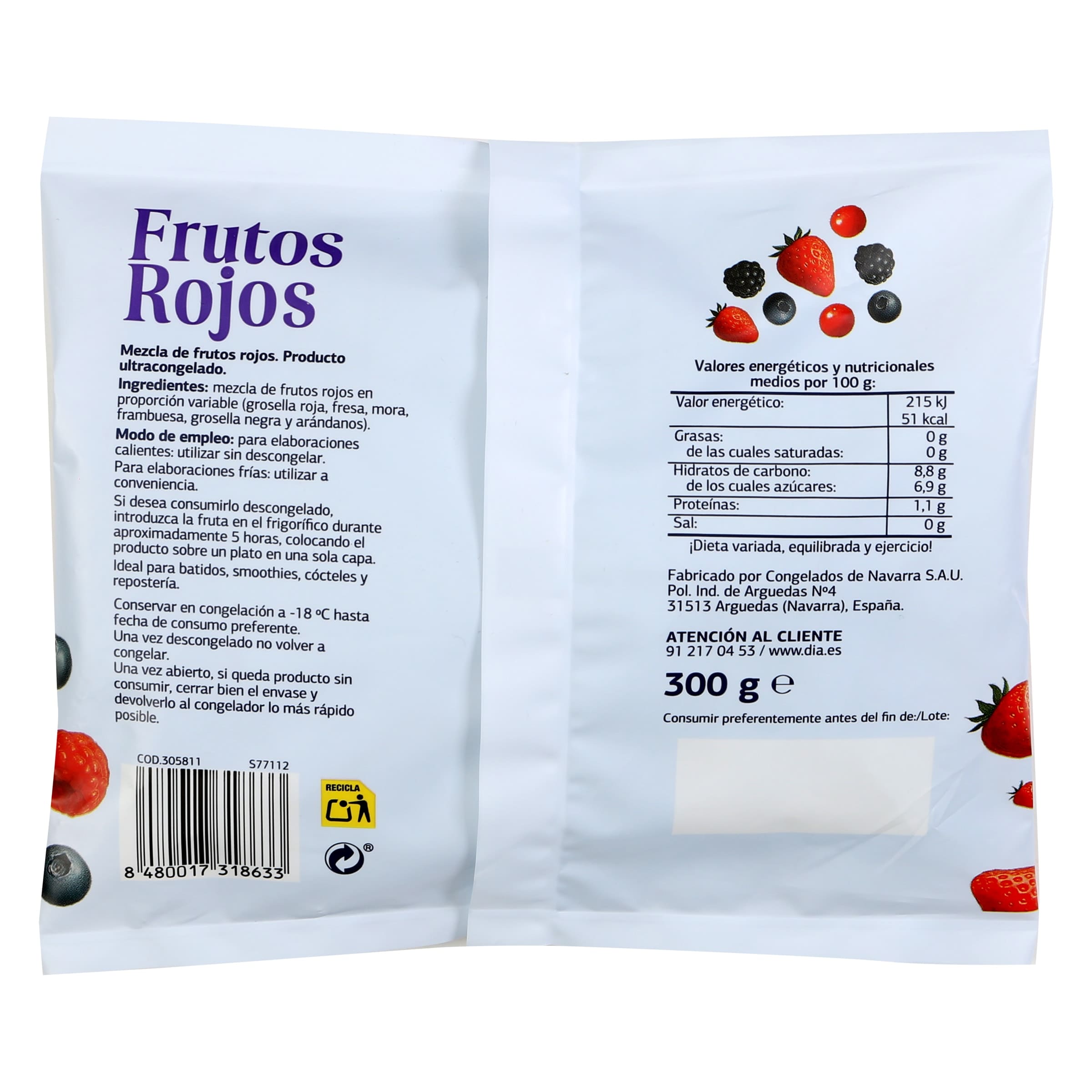 Frutos rojos congelados Dia Fruticampo 300 g