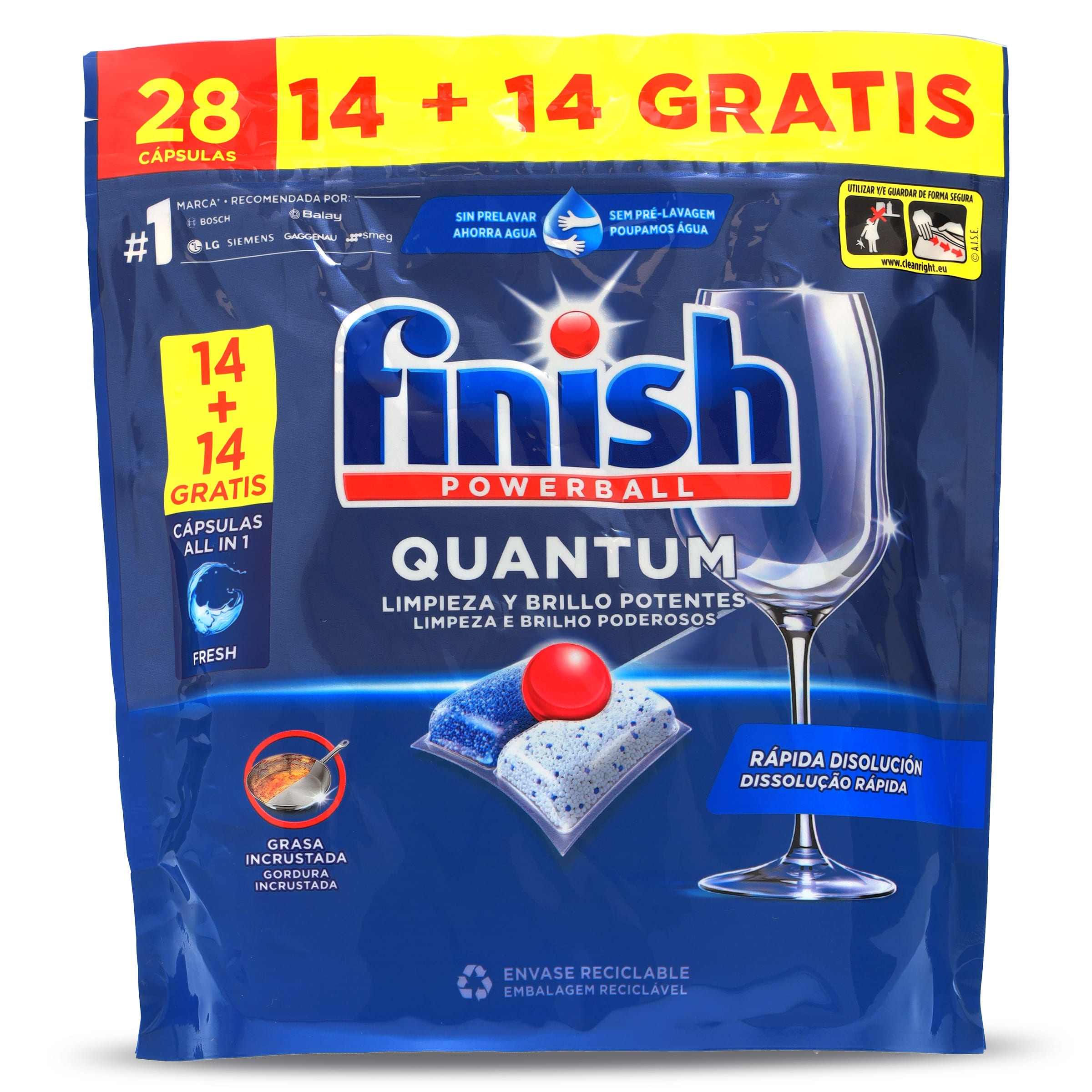 Lavavajillas máquina quantum Finish bolsa 28 unidades