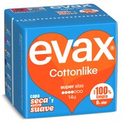 Compresas super con alas Evax bolsa 14 unidades