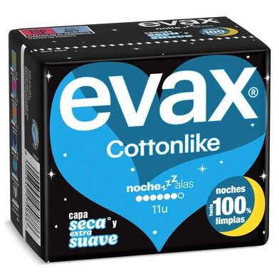 Compresas noche con alas Evax bolsa 11 unidades-0 Compresas noche con alas Evax bolsa 11 unidades-0