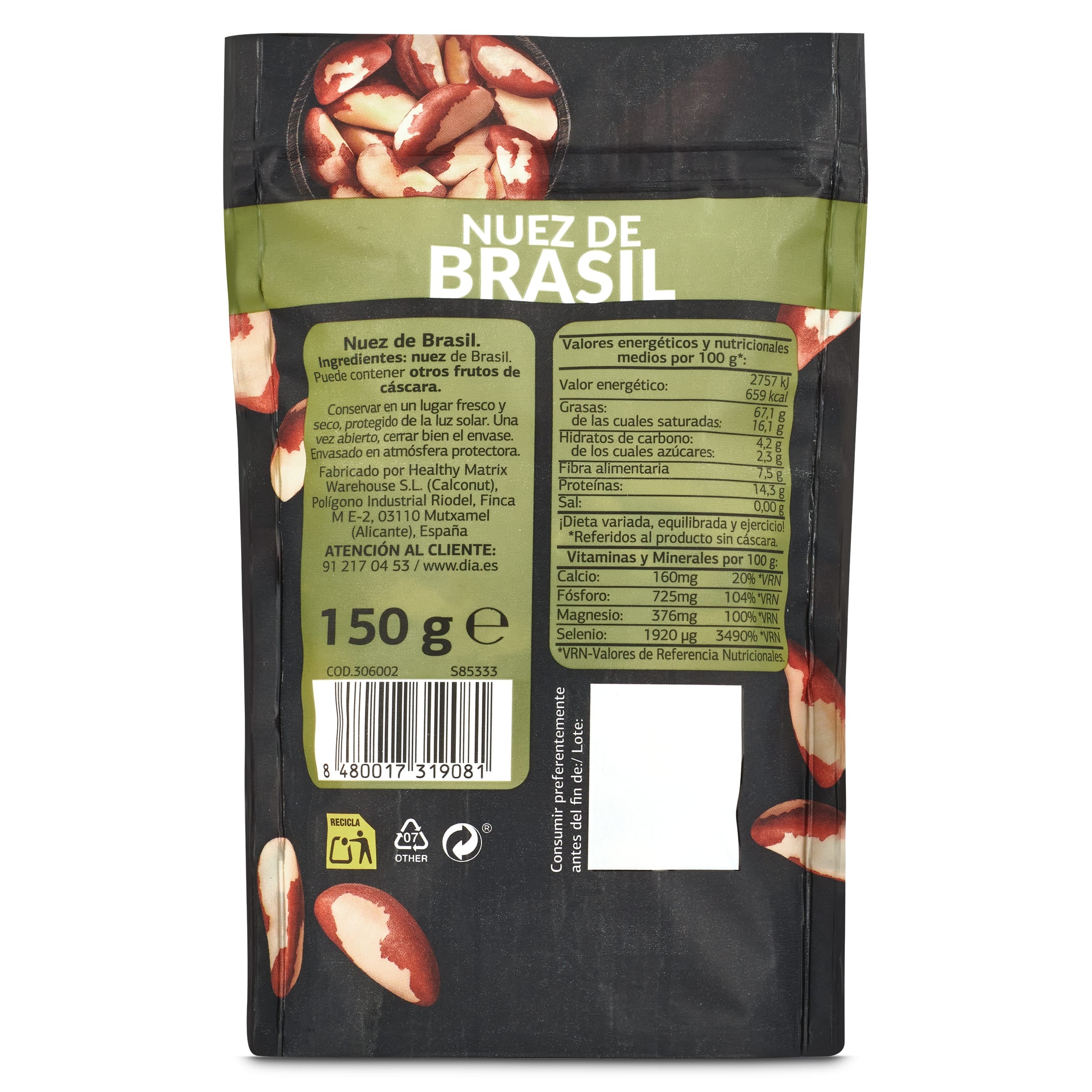 Nuez de Brasil Dia Naturmundo 150 g