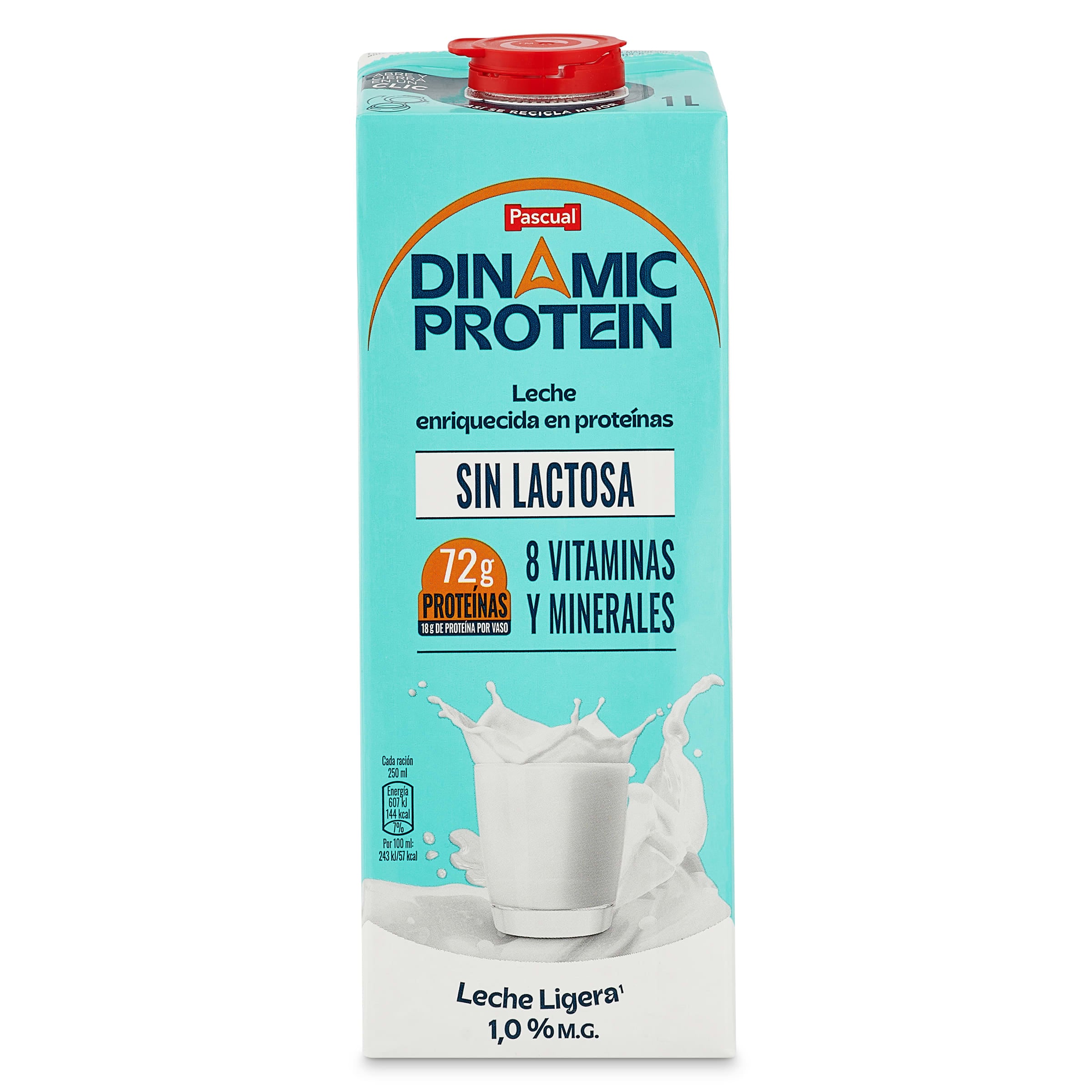 Leche desnatada sin lactosa dinamic protein Pascual 1 L