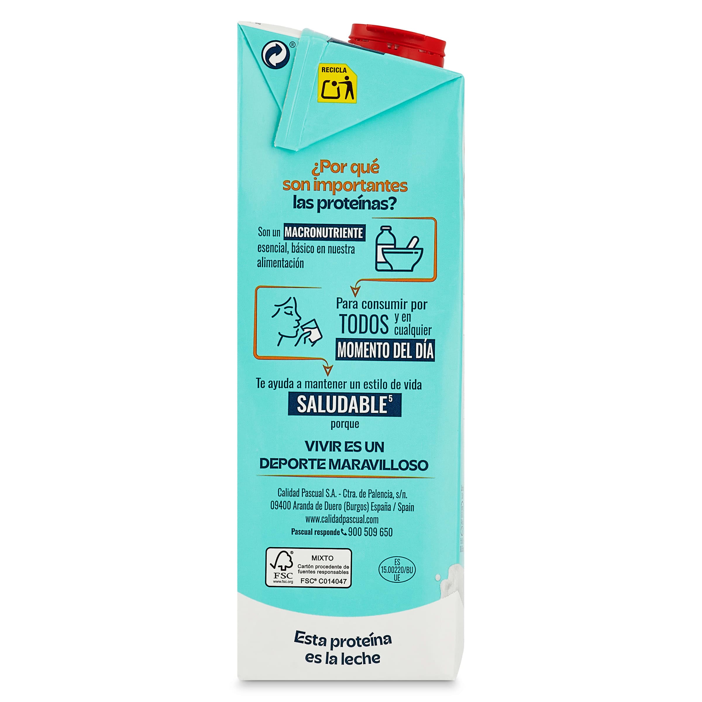 Leche desnatada sin lactosa dinamic protein Pascual 1 L