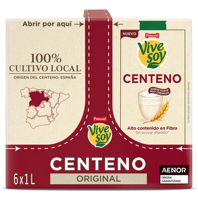 Bebida de centeno Vivesoy pack 6 x 1 l-0 Bebida de centeno Vivesoy pack 6 x 1 l-0