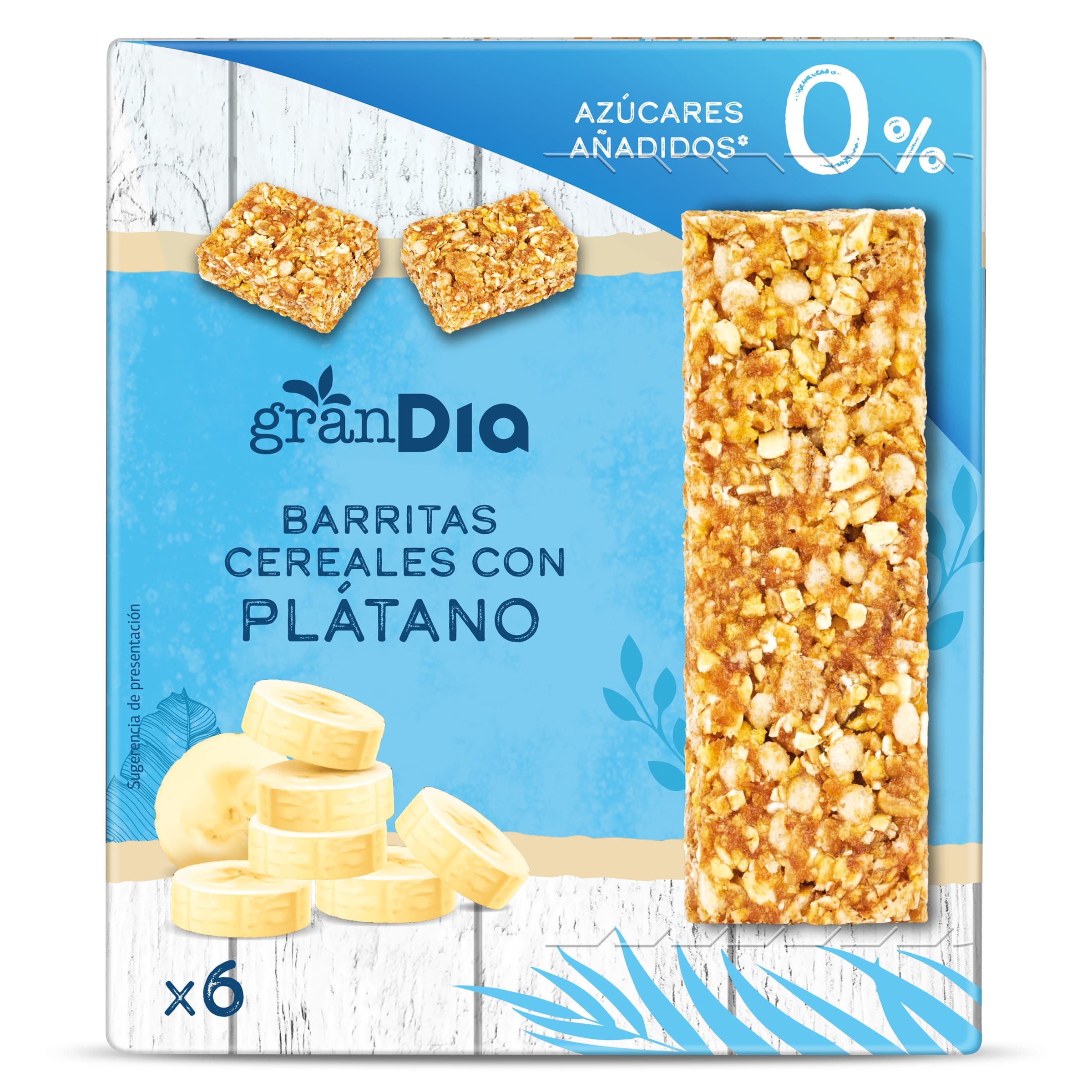 Barritas de cereales con plátano sin azúcares añadidos Gran Dia 150 g