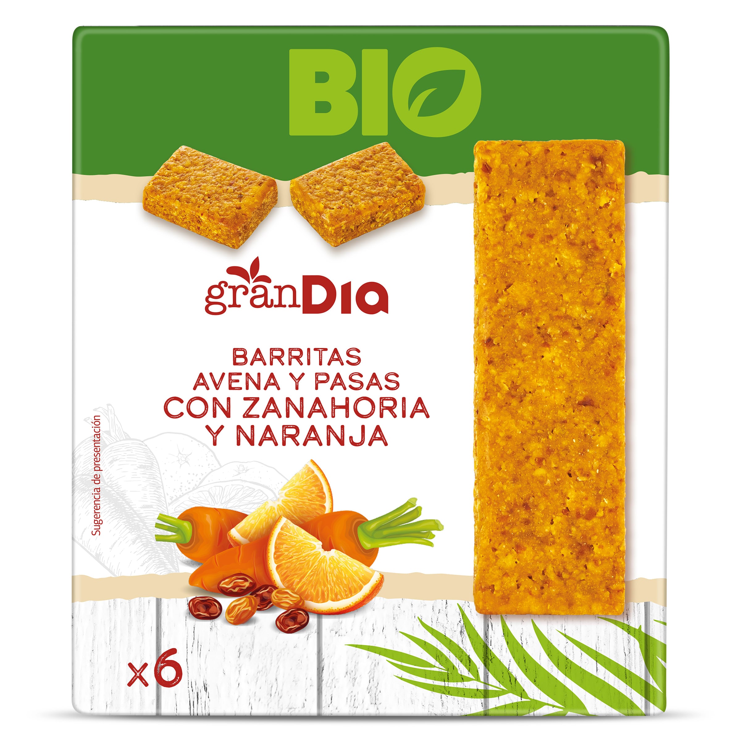Barritas de avena y pasas con zanahoria y naranja Gran Dia 138 g
