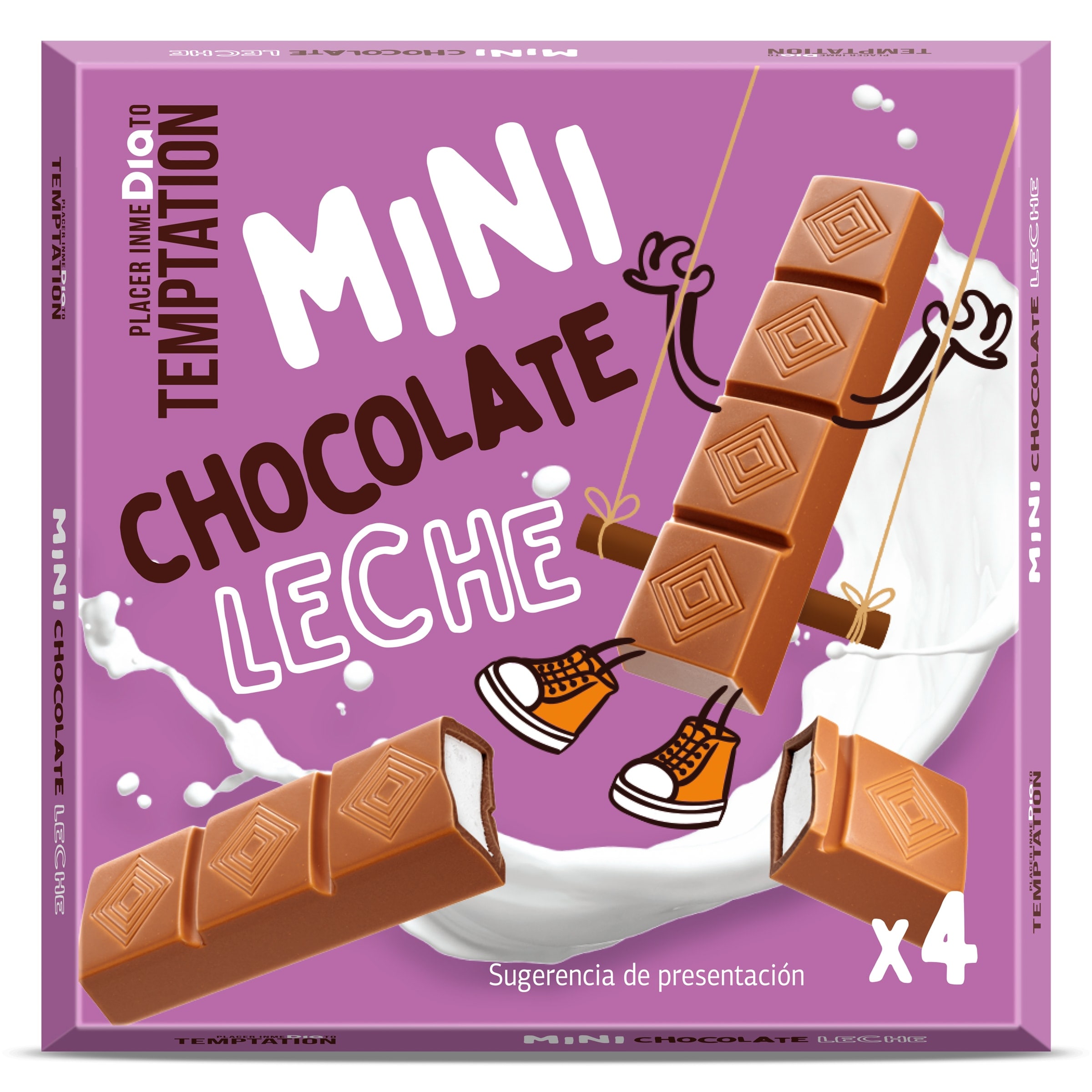 Mini barritas de chocolate con leche Dia Temptation 50 g