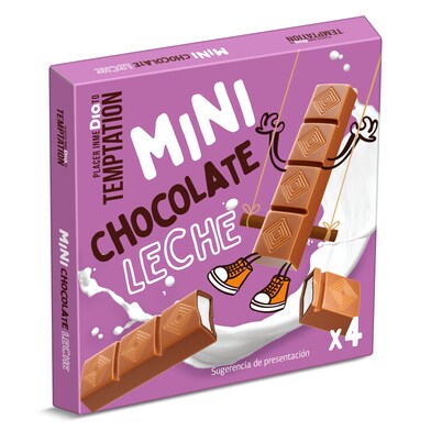 Mini barritas de chocolate con leche Temptation de Dia caja 50 g-0