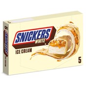 Helado barrita chocolate blanco 5 unidades Snickers caja 200 g