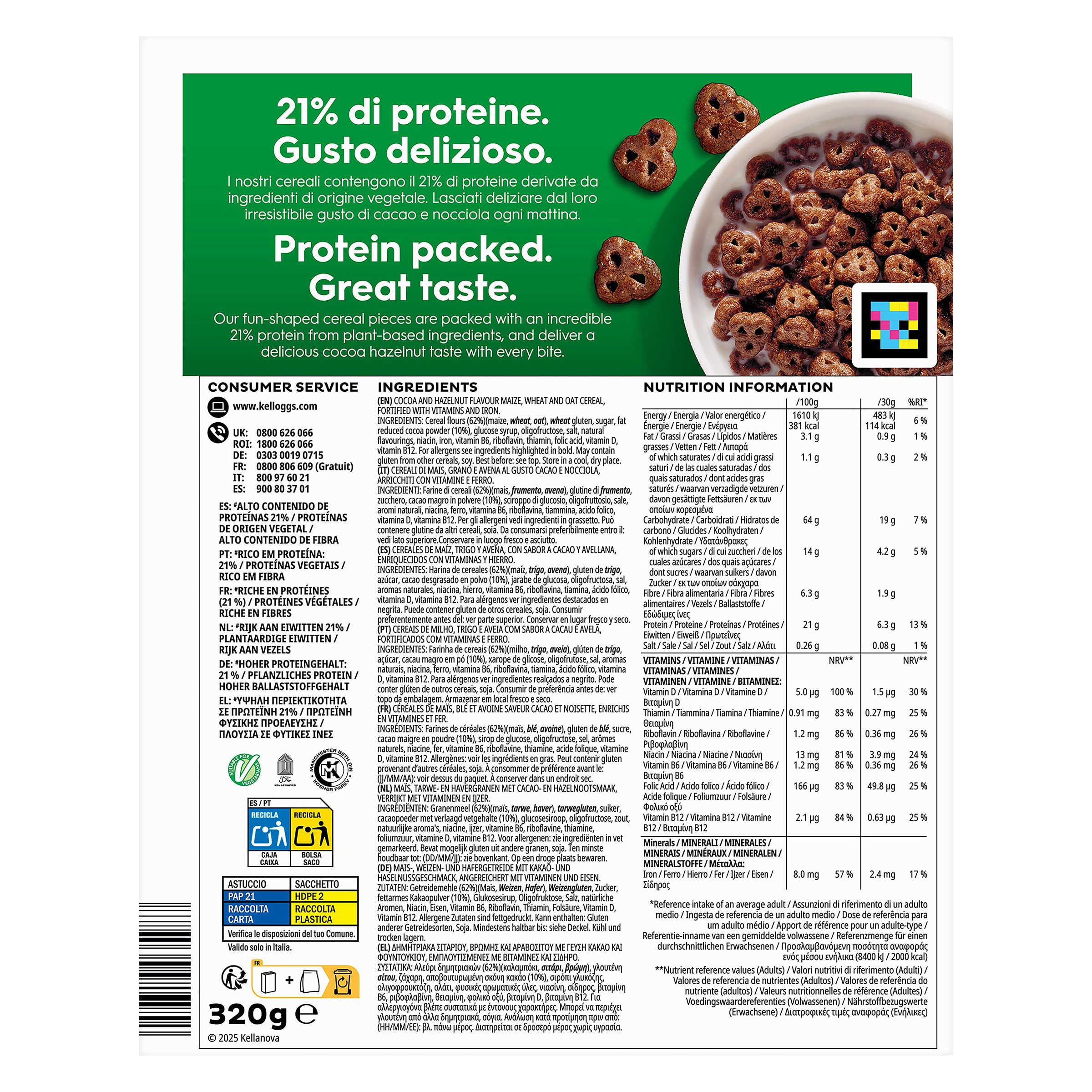 Cereales sabor chocolate high protein Kellogg's Special K 320 g