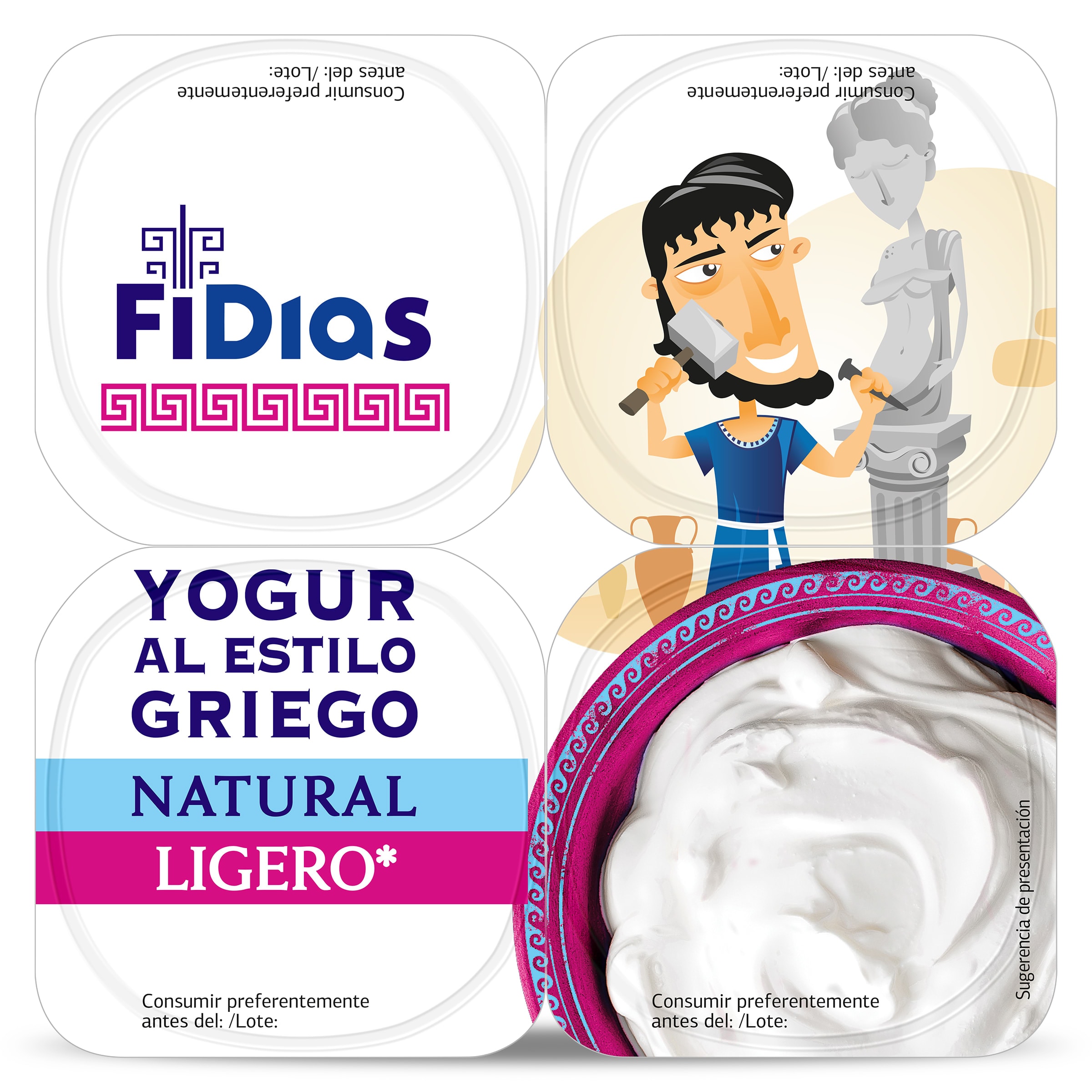 Yogur griego natural ligero Dia Fidias 4 x 125 g