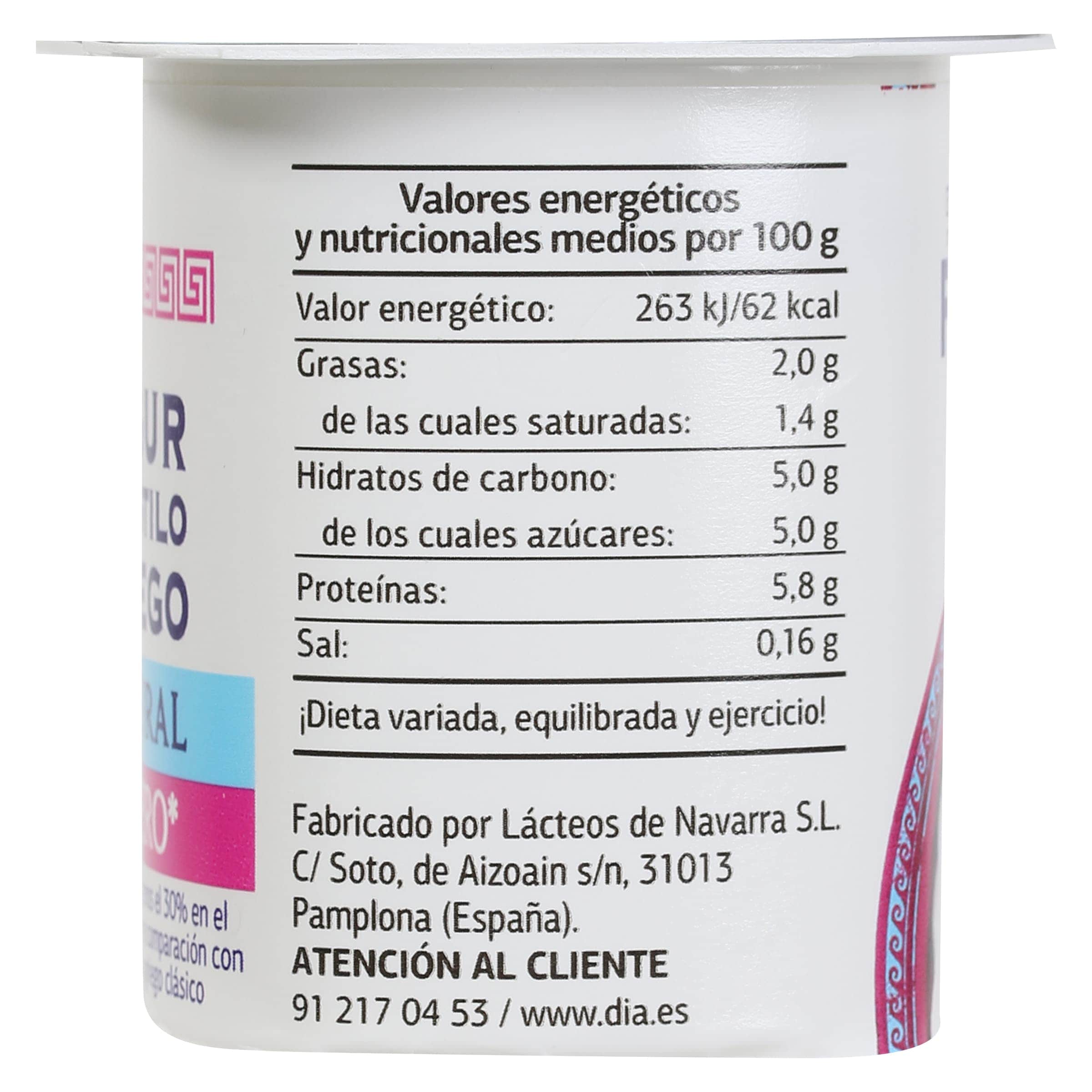 Yogur griego natural ligero Dia Fidias 4 x 125 g