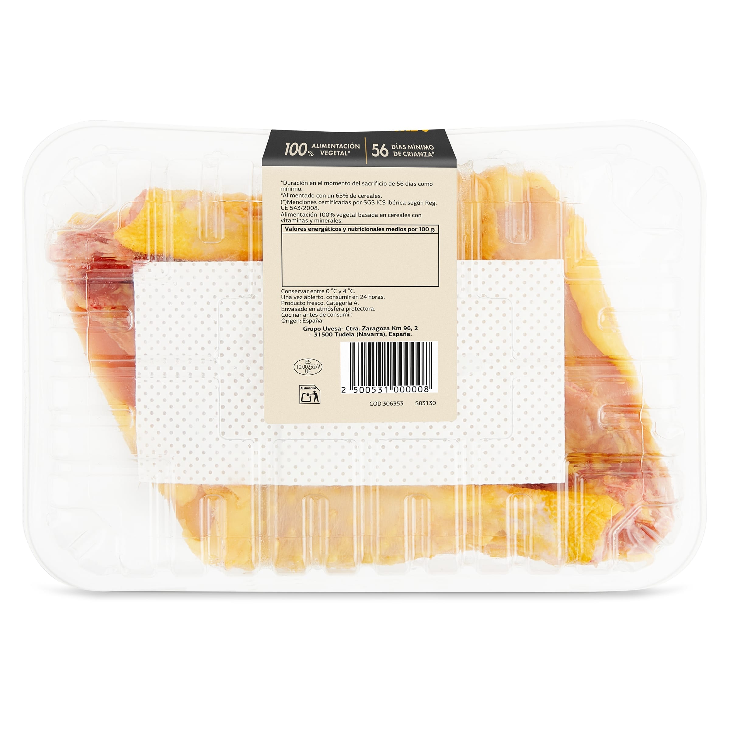 Cuarto trasero de pollo certificado Selección de Dia 1.1 Kg g aprox.