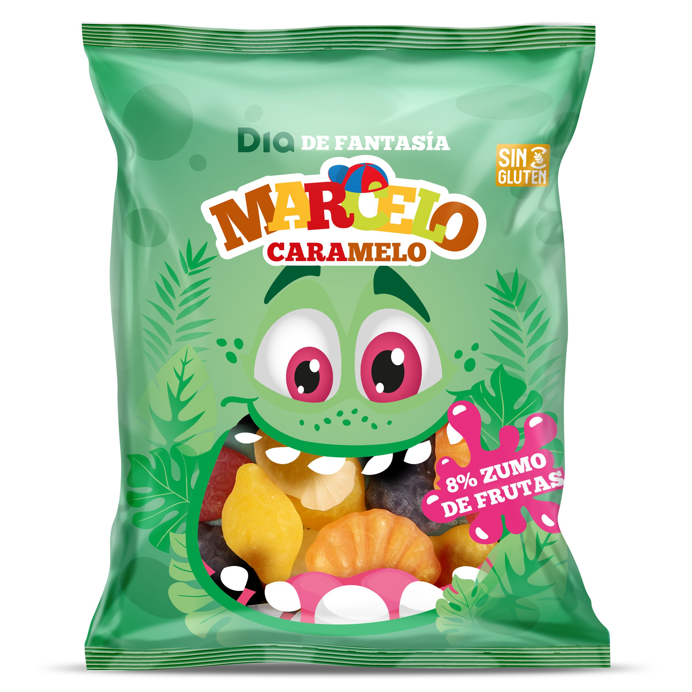 Golosinas fruta tropical con 8% zumo Marcelo Caramelo de Dia bolsa 100 g