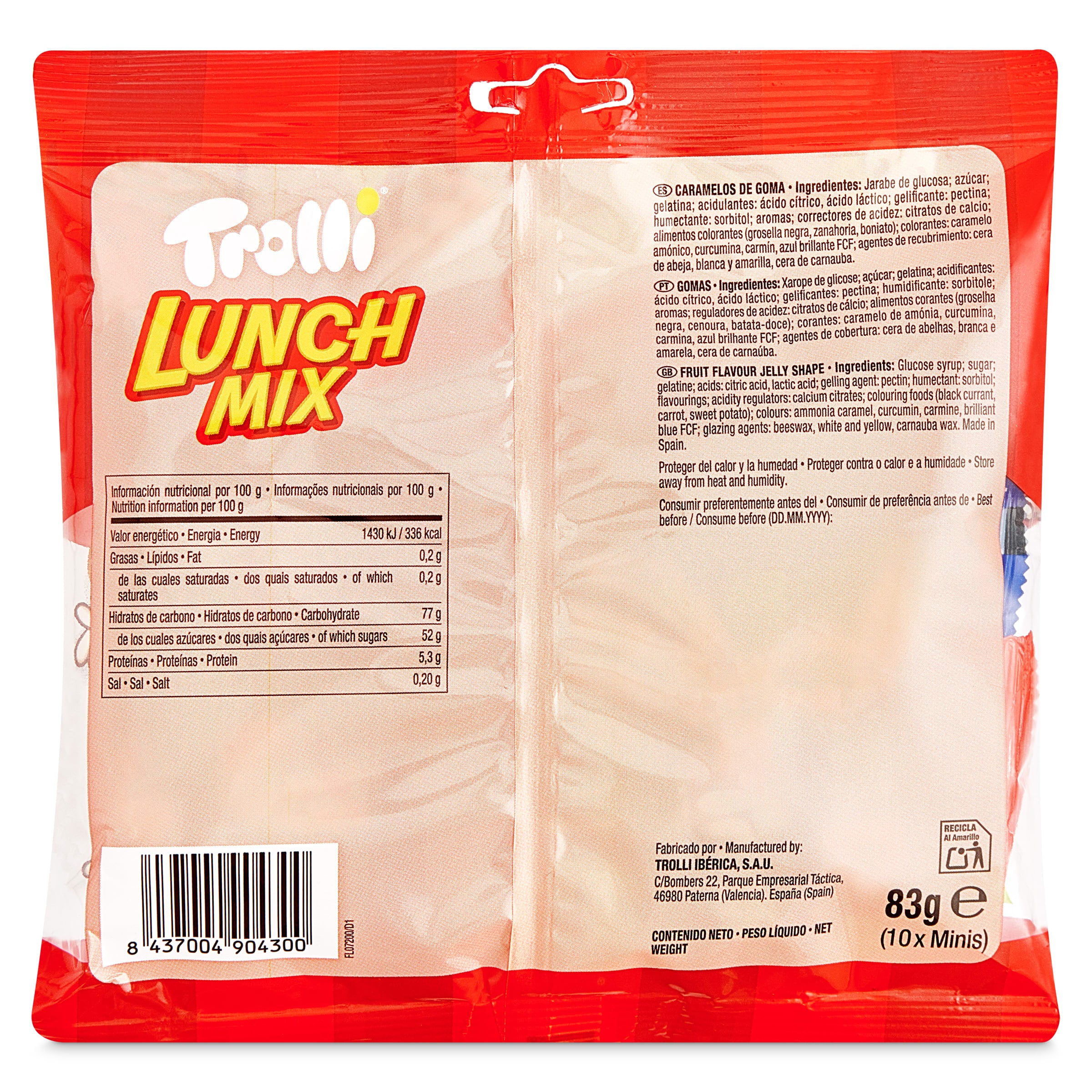 Golosinas lunch mix Trolli 83 g