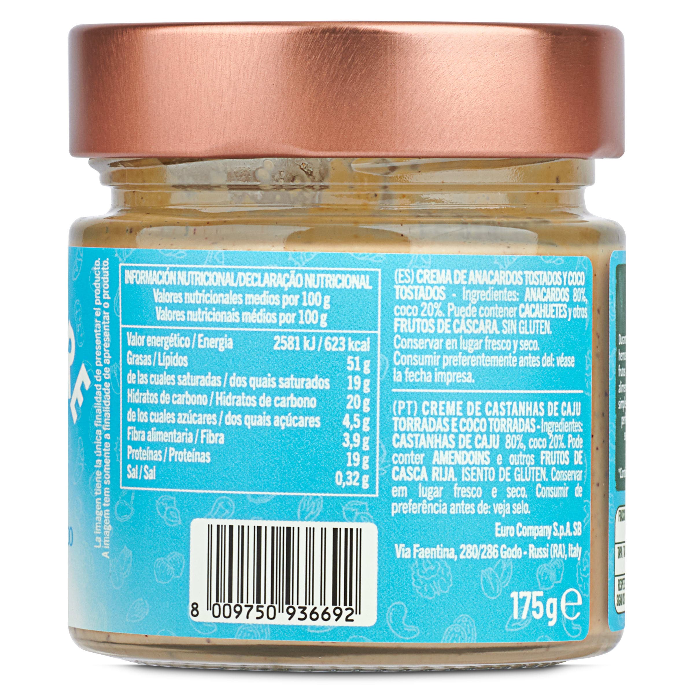 Crema de anacardos y coco Nut's amore 175 g