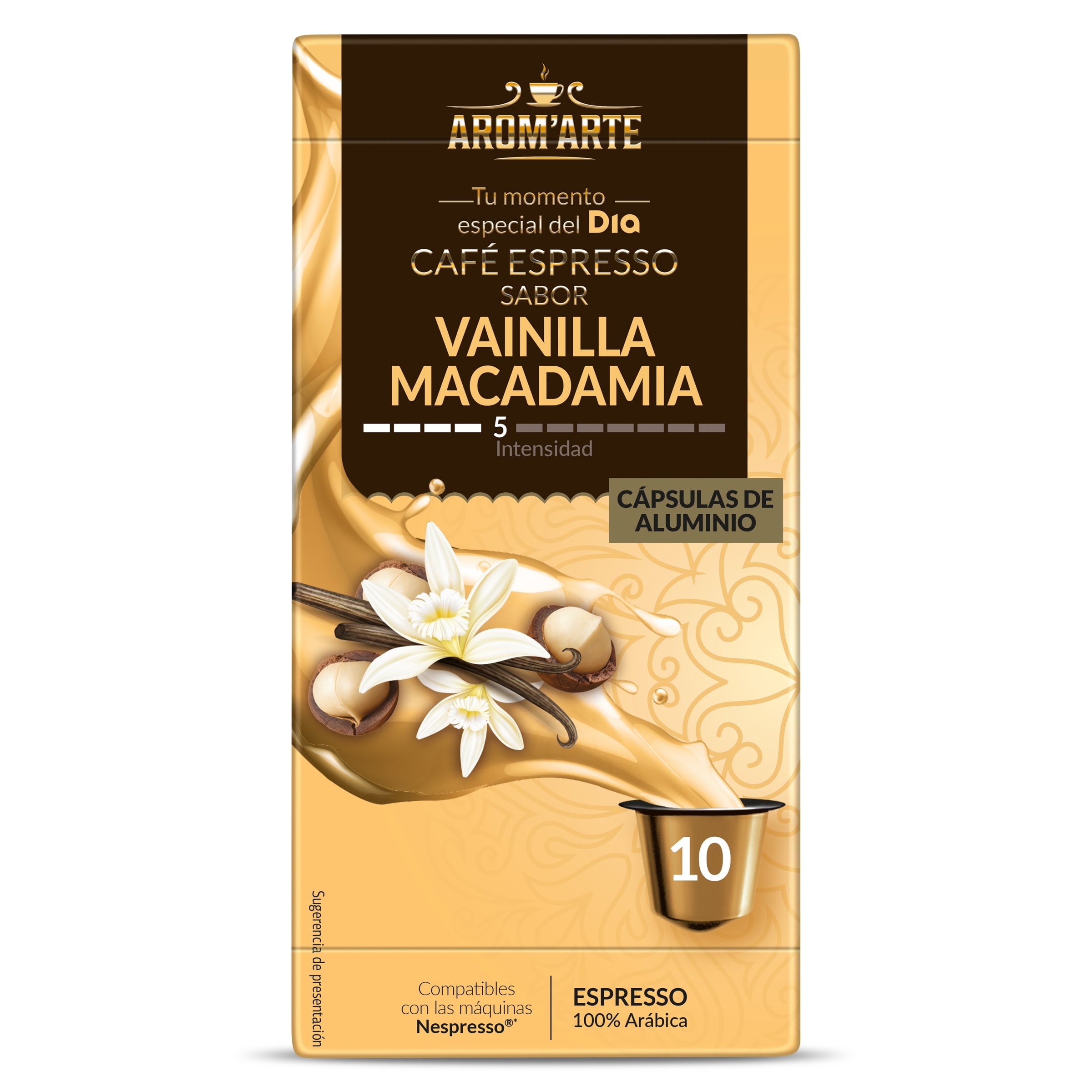 Cápsulas de café sabor vainilla & macadamia Dia Arom'arte 10 unidades