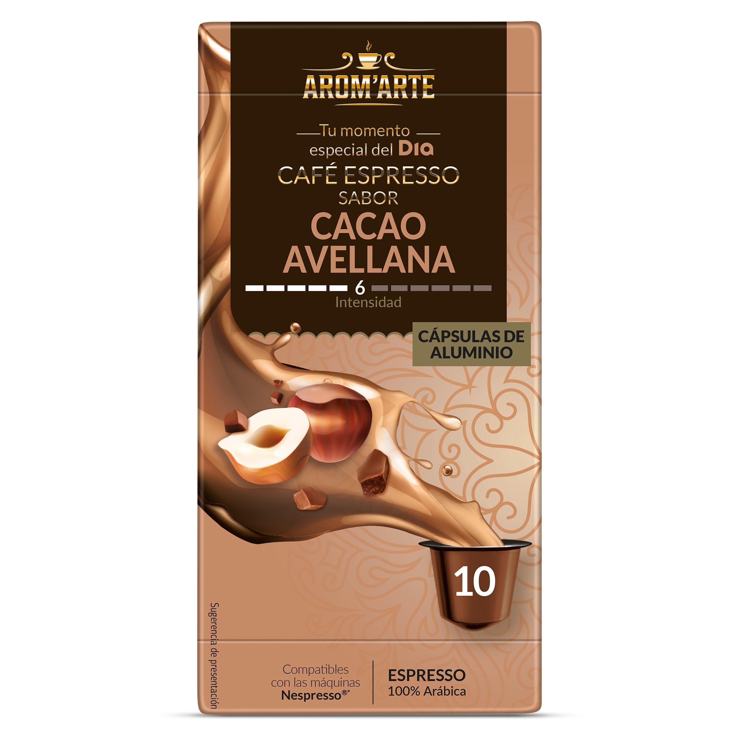 Cápsulas de café cocoa & hazelnut Dia Arom'arte 10 unidades
