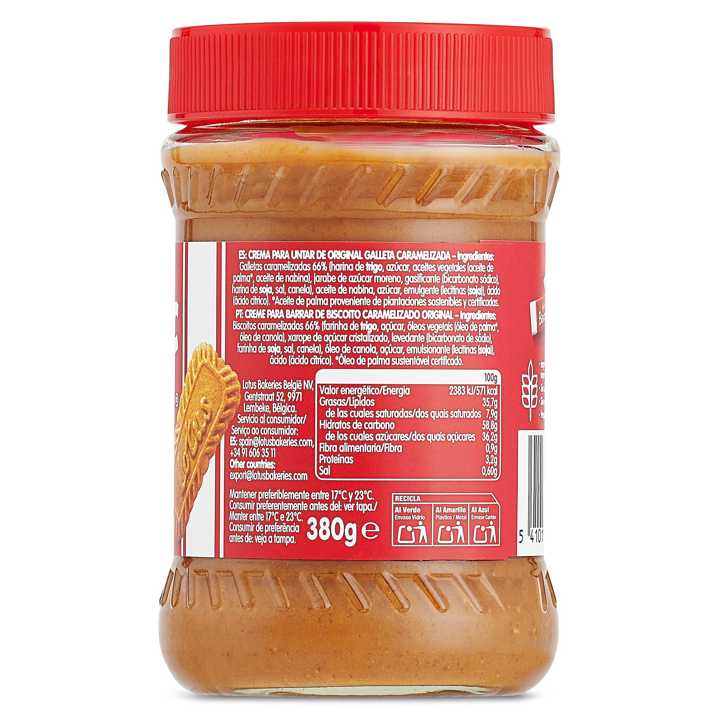 Crema de galletas crunchy Lotus 380 g