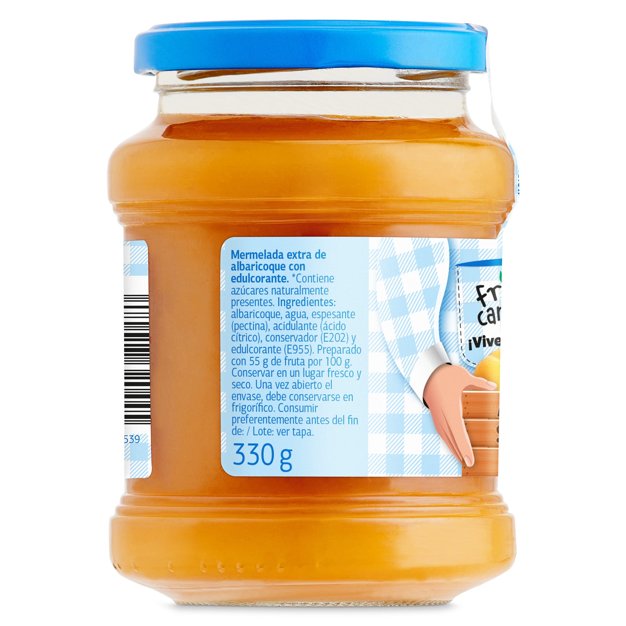 Mermelada de albaricoque 0% sin azúcares añadidos Dia Fruticampo 330 g