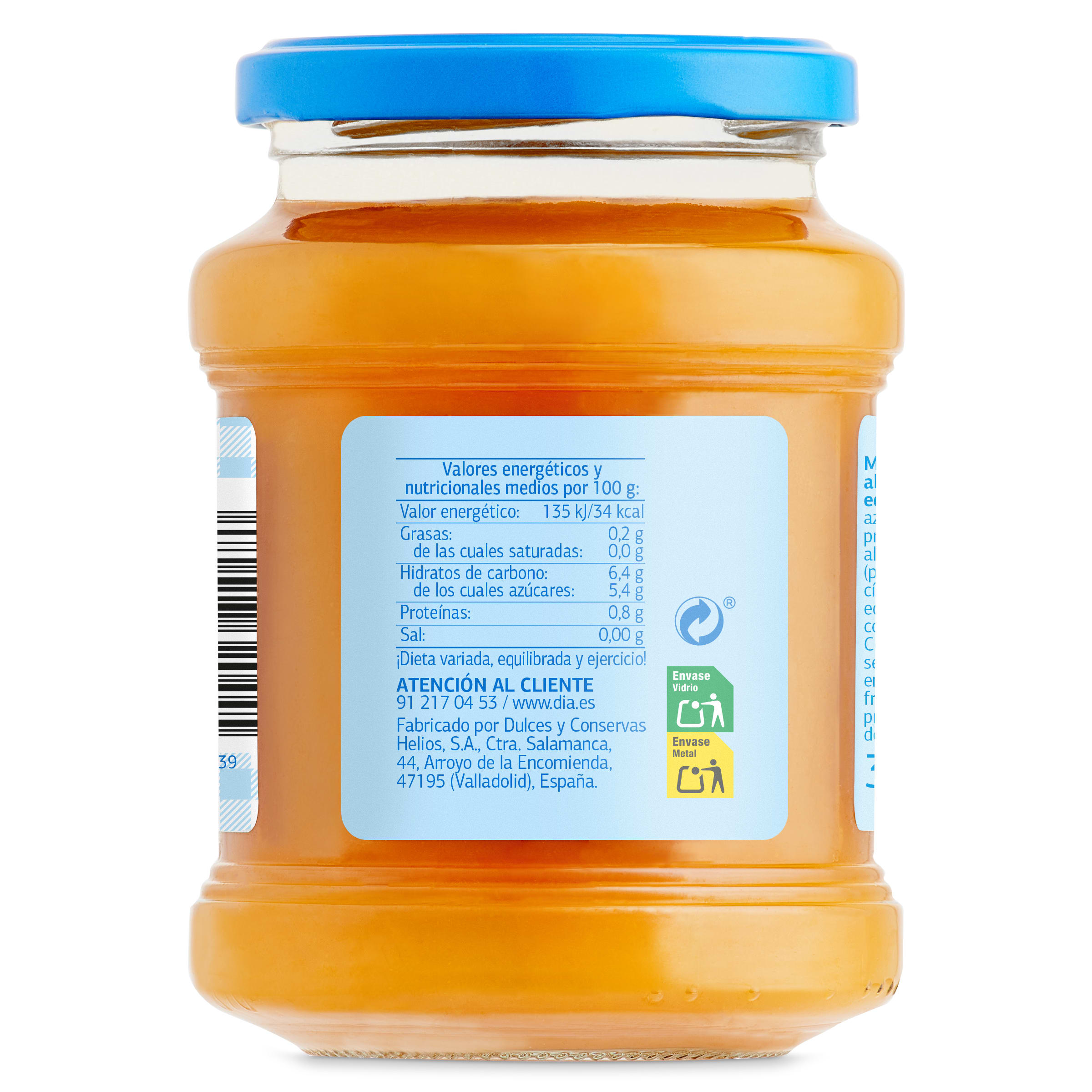 Mermelada de albaricoque 0% sin azúcares añadidos Dia Fruticampo 330 g