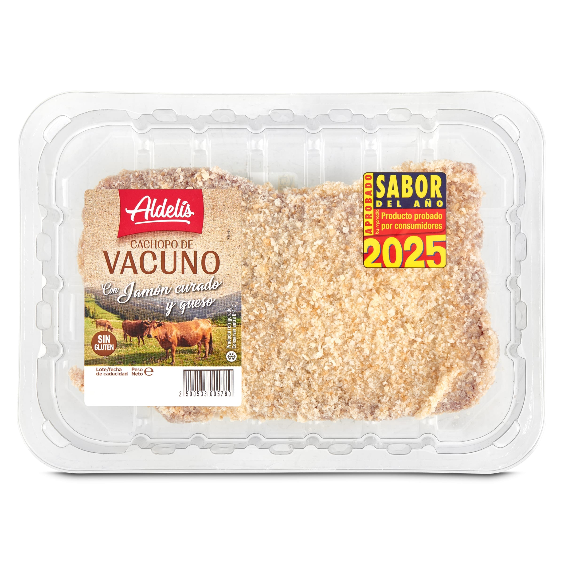 Cachopo con jamón curado y queso Aldelis 400 g aprox.