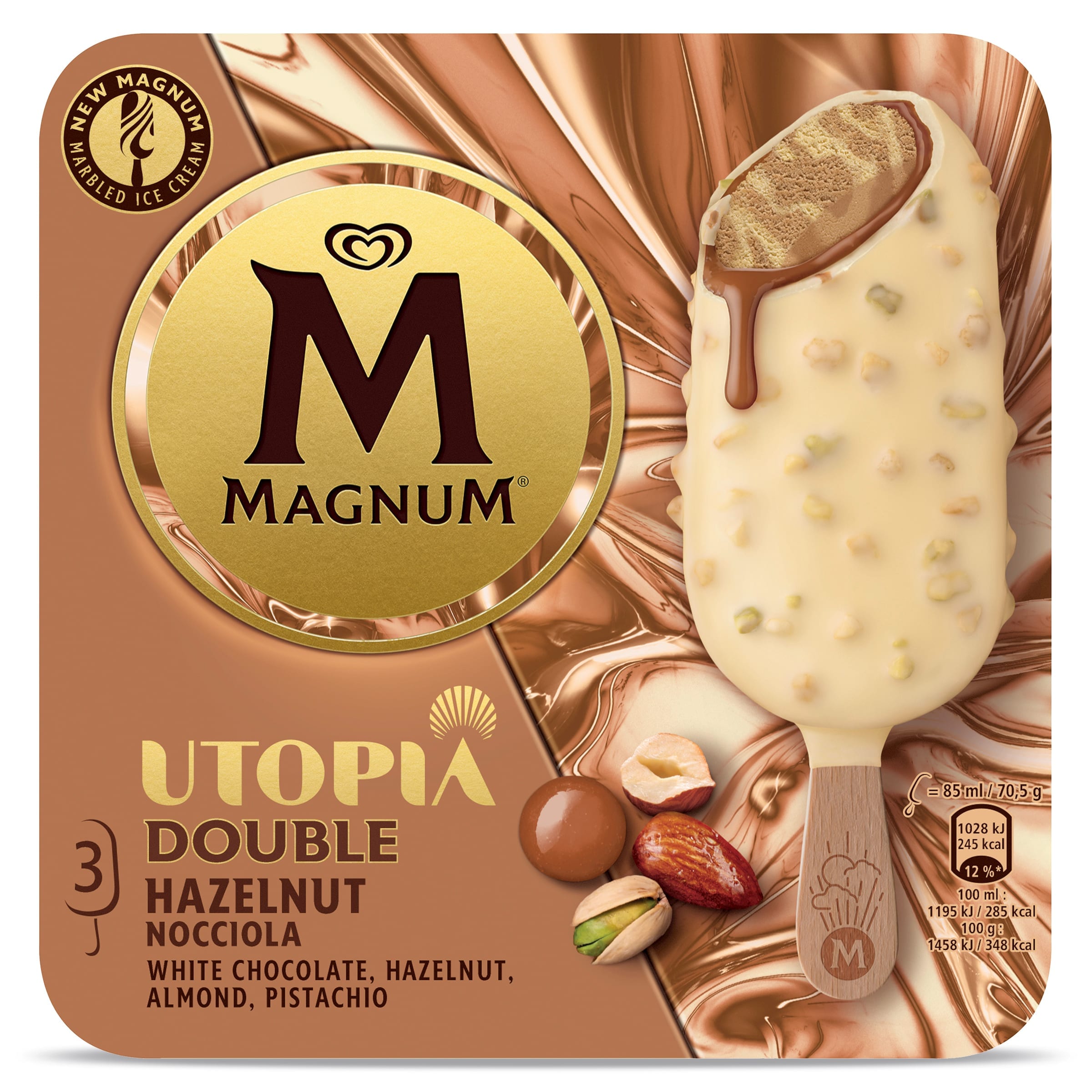 Magnum Utopía doble avellana 3 x 70,5 g