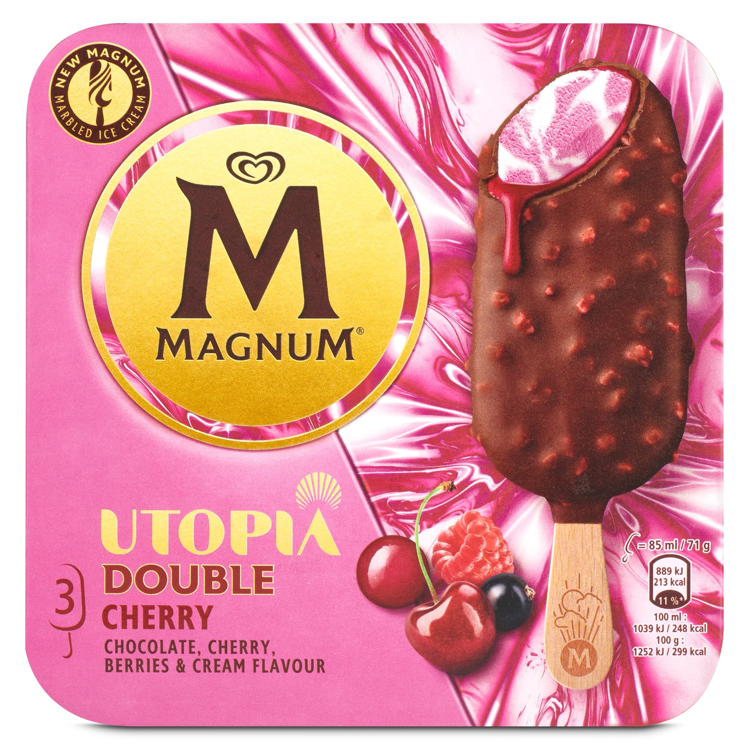 Magnum Utopía doble cherry 3 unidades 213 g