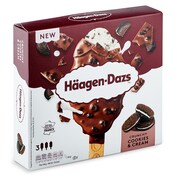 Helado bombón crunchy cookies & cream 3 unidades Haagen Dazs caja 244 g
