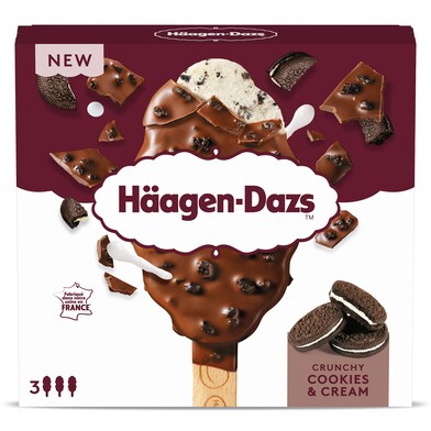 Helado bombón crunchy cookies & cream 3 unidades Haagen Dazs caja 244 g-0 Helado bombón crunchy cookies & cream 3 unidades Haagen Dazs caja 244 g-0