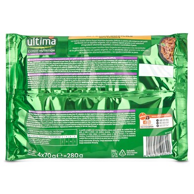 Alimento para gatos esterilizados exigentes Ultima bolsa 280 g-1