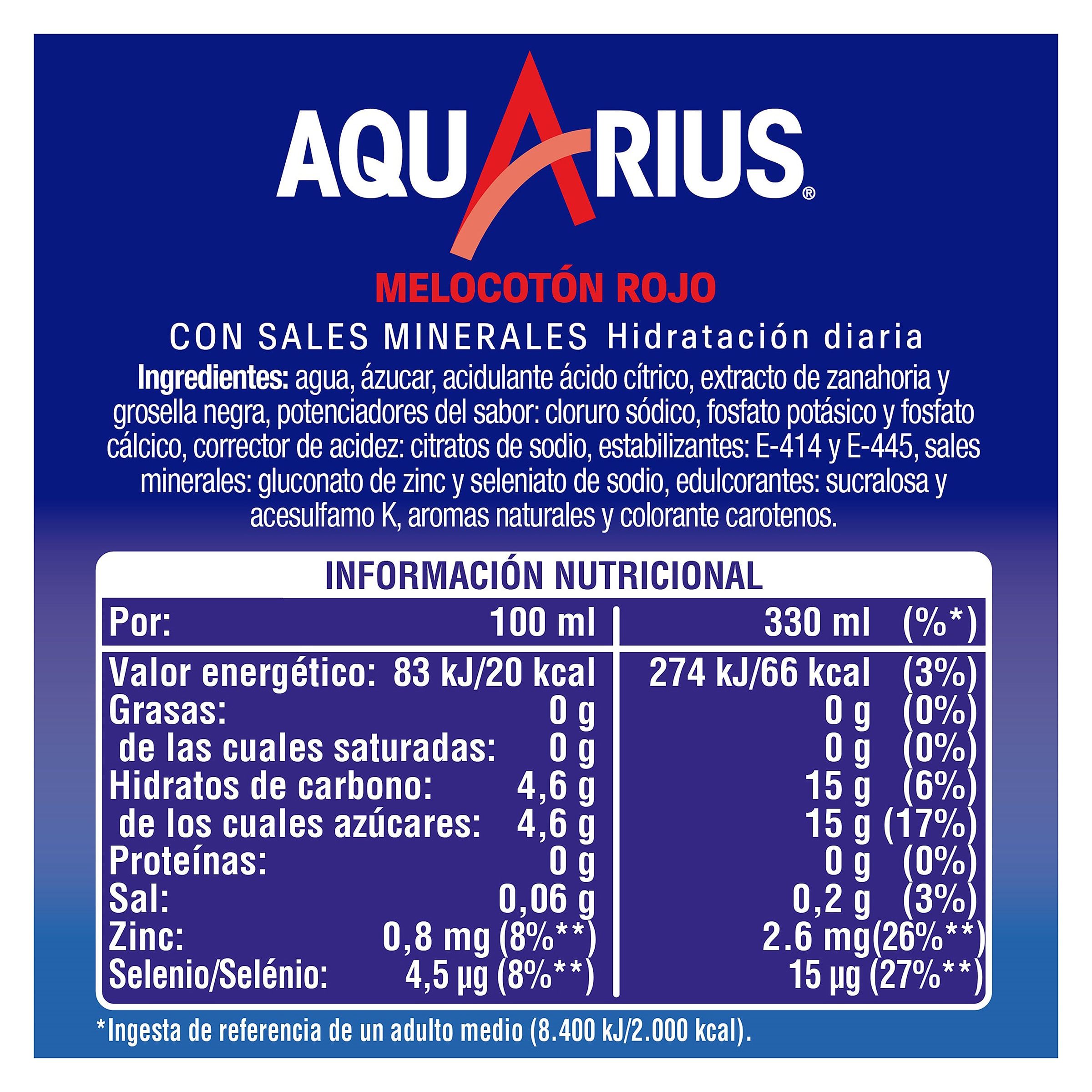 Aquarius de melocotón rojo 1.5 L