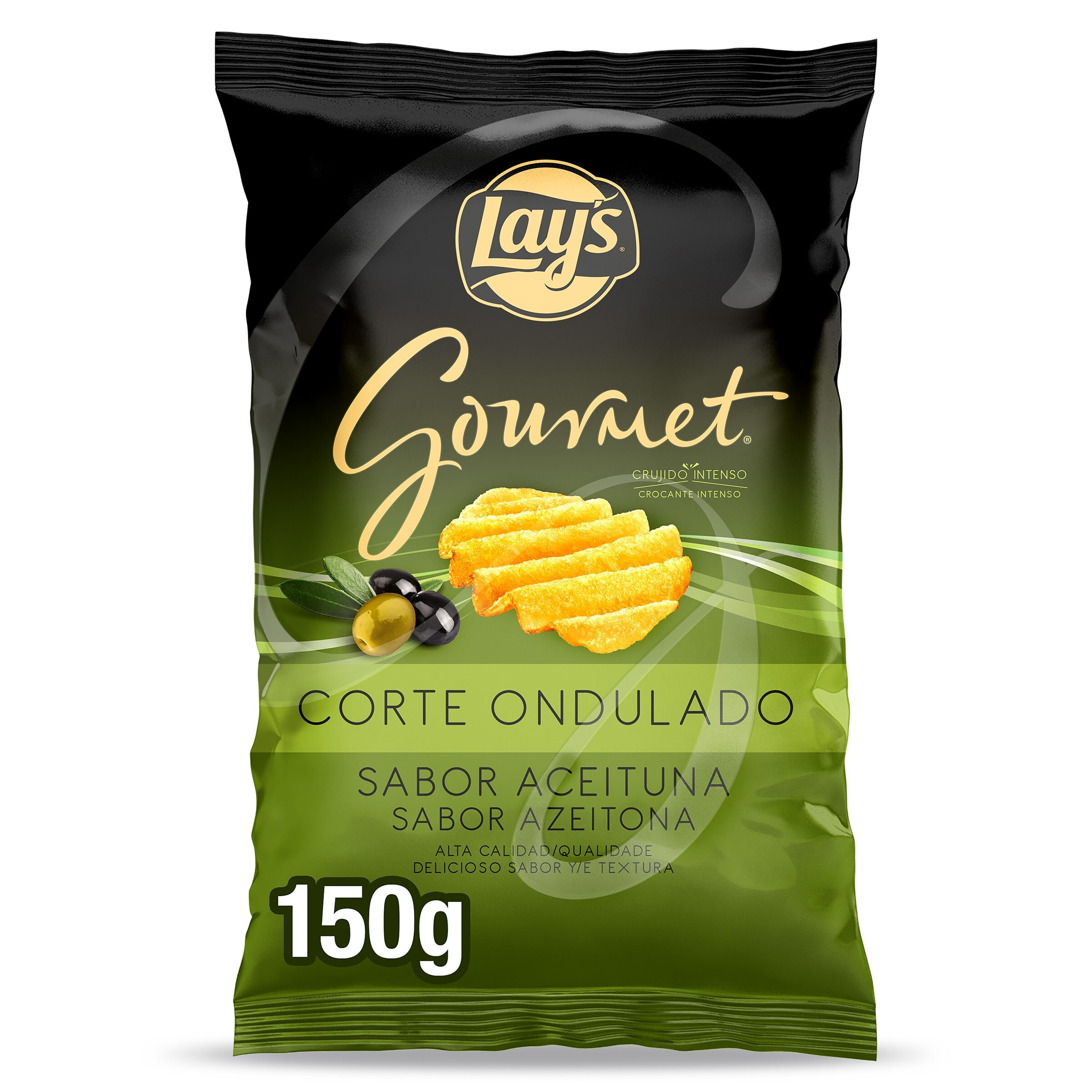 Patatas fritas gourmet wavy sabor aceituna Lay's bolsa 150 g
