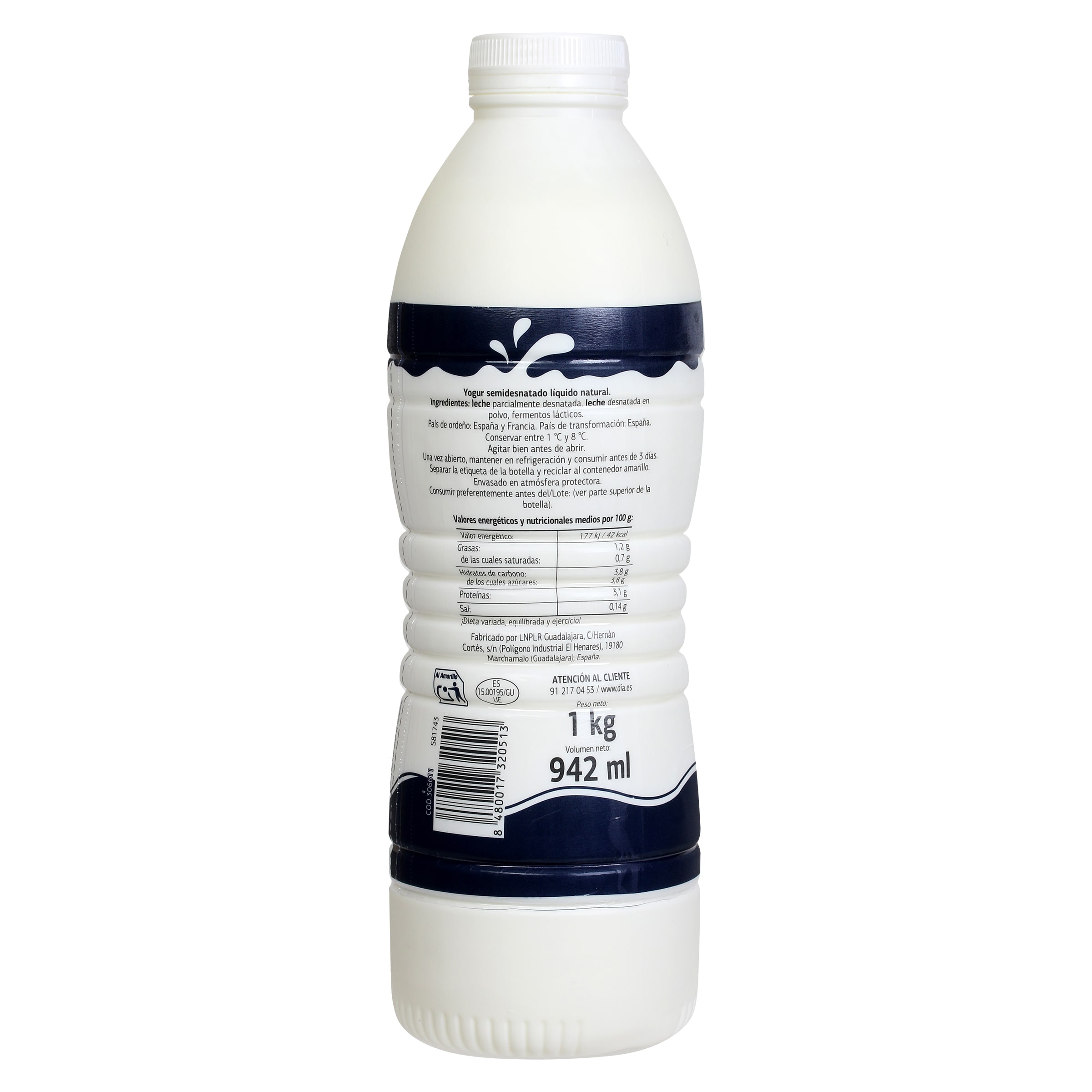 Yogur líquido natural Dia Láctea 1 Kg
