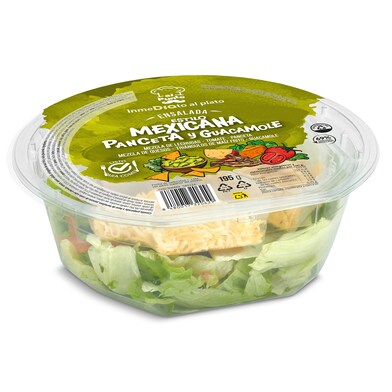 Ensalada estilo mexicana panceta y guacamole Al Punto Dia bandeja 195 g-0 Ensalada estilo mexicana panceta y guacamole Al Punto Dia bandeja 195 g-0