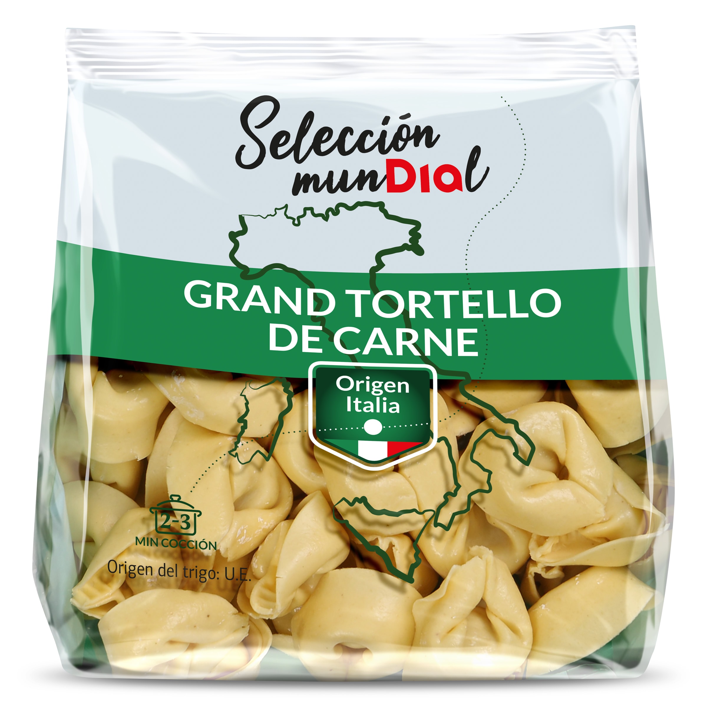 Pasta fresca Tortello rellena de carne Dia Selección Mundial 250 g