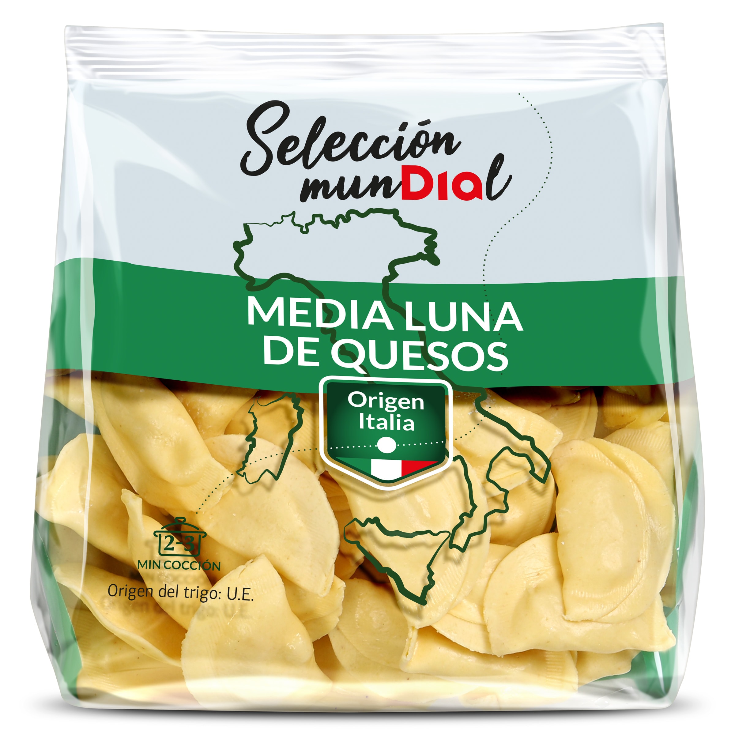 Pasta fresca media luna rellena de queso Dia Selección Mundial 250 g