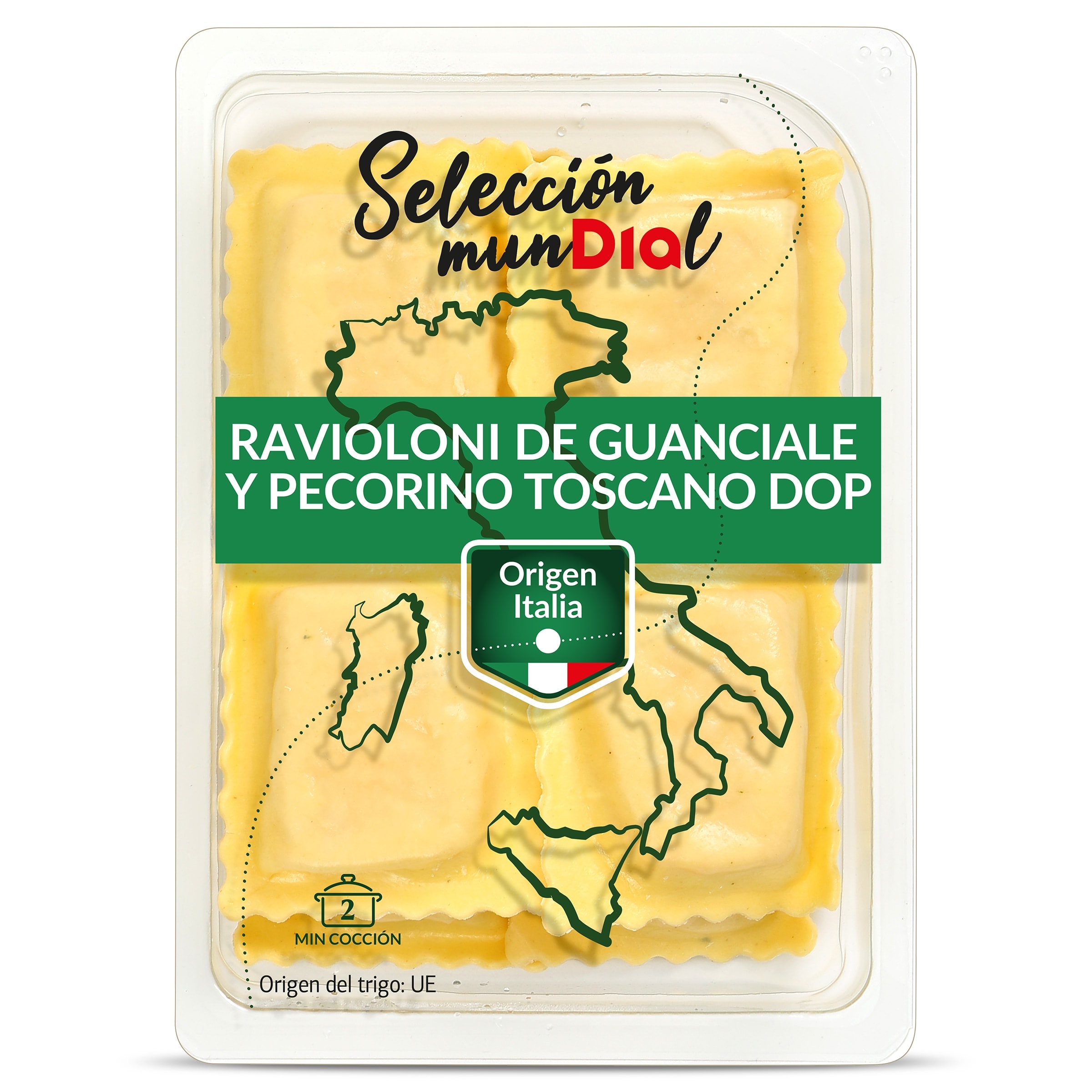Pasta fresca ravioloni de guanciale y peccorino Dia Selección Mundial 250 g