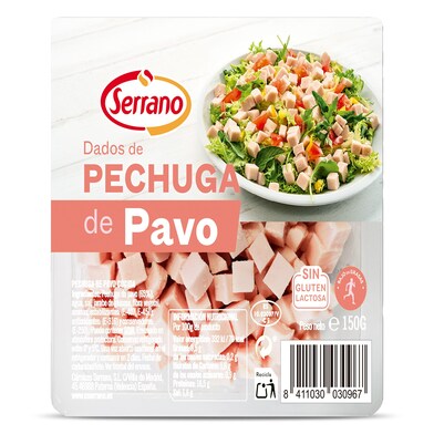 Pechuga de pavo en dados Serrano bandeja 150 g-0